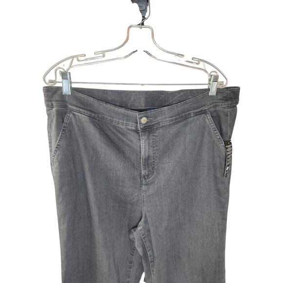 Denim & Co. Signature Regular Black Perfect Flex Trouser Jean Dark Grey Wash 18 - Picture 2 of 13